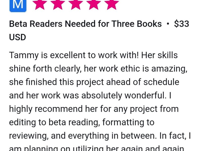 Line Editor, Proofreader, Beta Reader