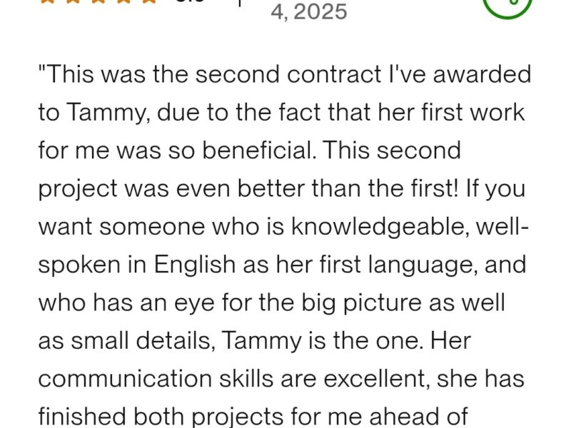 Line Editor, Proofreader, Beta Reader