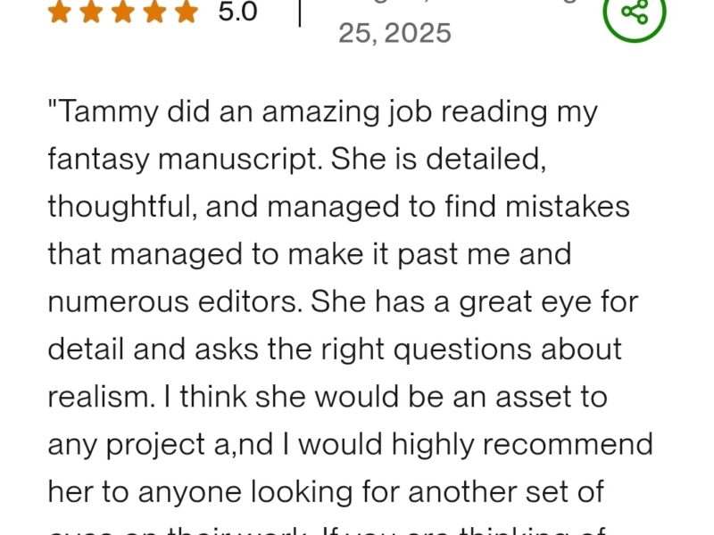 Line Editor, Proofreader, Beta Reader
